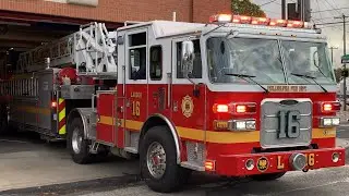 PHILADELPHIA FIRE DEPARTMENT TILLER LADDER 16 RESPONDING