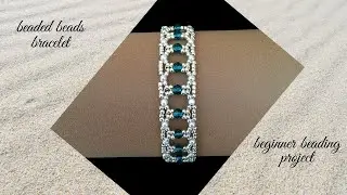 DIY beaded beads bracelet with seed beads and rondelle beads-elegant design. Beaded jewelry