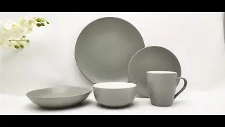Elegant Matte Grey Glazed Porcelain Dinnerware for Importers