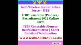 ITBP (constable) pioneer Recruitment 2022 Online Form #shorts #youtubeshorts#shortvideo#viral #itbp