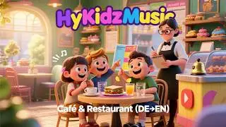 Englisch Lernen A2-12 Caf&eacute; & Restaurant (DE&rarr;EN) | Bestellen & Lernlied #HyKidzMusic #DeutschEnglisch
