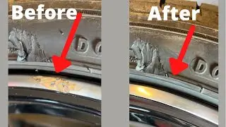 How to Remove curb rash with a Cordless drill and protect it without spraying!
