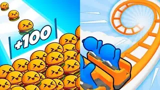 Food Run VS Runner Coaster Max All Levels Gameplay Android,iOS NEW UPDATE