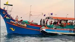 🐠വല കോര്  സീഗൾ വള്ളത്തിലെ കരിച്ചാള പണി 🐟