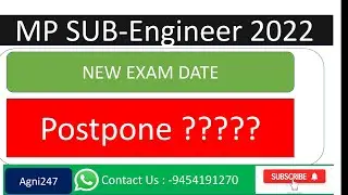 Mp sub-engineer 2022|| Admit card || New exam date||