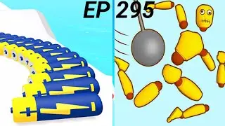 Battery Run VS kick & break the Ragdoll game gameplay walkthrough iOS Android 🪫🔋✅❎ Max Level 295
