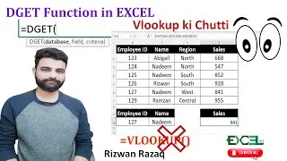 DGET Function in Excel | How to Use DGET Function in Excel | DGET Formula | Rizwan Razaq | Excel 101
