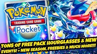 *TONS OF NEW FREE PACK HOURGLASSES!* & NEW EVENTS + NEW SEASON, FREEBIES & MORE (Pok&eacute;mon TCG Pocket