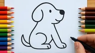 6 and 6 Dog Drawing 🐶 | Numbers से Cute Dog बनाएं Step-by-Step | Fun Drawing