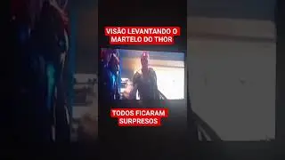 Vis&atilde;o levantando o martelo do Thor e deixando todos os vingadores surpresos #vingadores #avengers