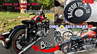 How to Make Bike wheel cover in Home😍/Hand Made Bike Wheel Cover 🛞/ Royal Enfield wheel cover