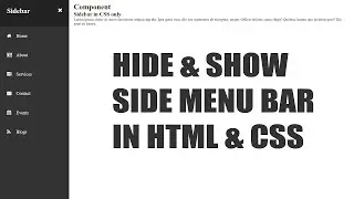 Sidebar or side menu bar in html and CSS only