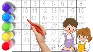 123, ABC song, ABCD, A to Z, Kids rhymes, collection for writing along dotted lines for toddler