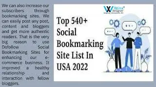 High Quality Dofollow Social Bookmarking Site