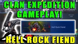 MIR4 - CLAN EXPEDITION - Hell Rock Fiend Guide and Gameplay!  FAST RUN WITH STRONG GUILD! BOSS!