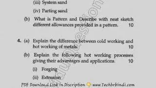 BE 1st Sem Manufacturig Process Question Paper