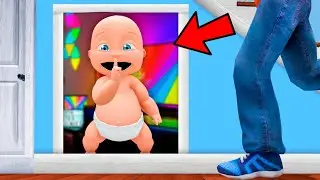 Baby Builds SECRET ROOM To Escape EVIL DADDY!