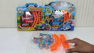 Review Kereta Api Elektrik Motif Thomas 3 Gerbong & Police Train-Man 4 Gerbong | ASMR Vidio #asmr 