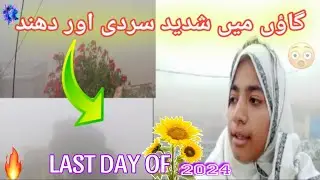 Cold and foggy in the village ||heavy fog in chakswari||Beautiful fog in winter|| last day of 2024||