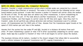 GATE Solutions | GATE CS 2018 | Q 55 | Computer Networks | Detailed Explanation With Concepts