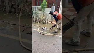 Road Concrete Cutting Machine l Bosch Jack hammer work technique l Road Digging work #technology