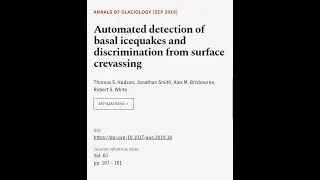 Automated detection of basal icequakes and discrimination from surface crevassing | RTCL.TV