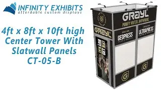 4ft x 8ft x 10ft h Center Tower With Slatwall  - Infinity Exhibits