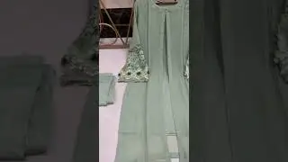#Readytowear Open Style #Gown Having #Beautiful Hand #3D Work On Sleeves And Dupatta on #purechiffon