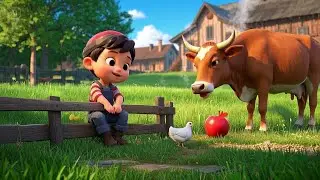 Moo Moo Brown Cow | Gentle 3D Animated Farm Song for Kids