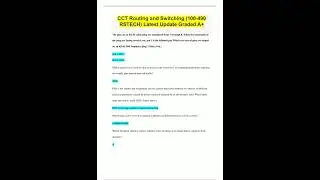 CCT Routing and Switching 100490 RSTECH Latest Update Graded A1515
