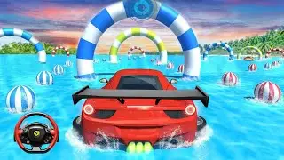 Water Surfer Car Race । Floating Beach Drive Simulator । Android Gameplay