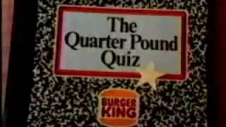 Burger King Quarter Pound Quiz (1985)