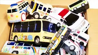 救急車とバスのミニカーが坂道を走る！ 坂道緊急走行テスト♪ Ambulance & bus miniature cars run a slope