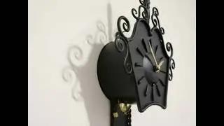 SCHATZ Vintage Wall Cast Iron Top Condition Wind Up Clock RARE Model Matt Black 8 days Winding Clock