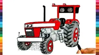 ट्रैक्टर टोचन ड्राइंग I Tractor Tochan Modified Tractor Drawing easy step by step by ck arts