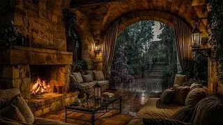 99% Will Sleep Soundly Like a Baby | Cozy Sound of Spring RAIN on the Garden Porch in the Evening