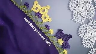 1605 - Komşular nazar etti çiçekli tığ oyası modeli