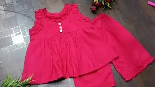  💯 आसान तरीके से बनाऐ || Stylish Baby top with palazzo| 2-4 months baby dress | #trending # yt