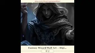Fantasy Wizard Wall Art &ndash; Digital Download &ndash; 2400&times;3000 px &ndash; Printable 8&times;10