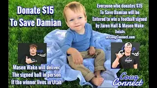 $15 to Save Damian Full Vid-Donate @SaveDamian.com Enter to win visit by Masen Wake @CougConnect.com