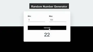 Random Number Generator using HTML,CSS AND JAVASCRIPT| Demo