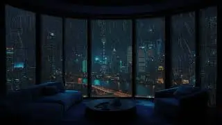 Midnight Rain Over Downtown City 🌆 Deep Relaxing Urban Rain (3 Hours)