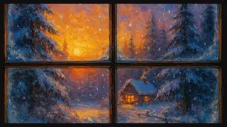 Christmas Window #1 &mdash; Static Snowy View | 30 Minutes 4K TV Art