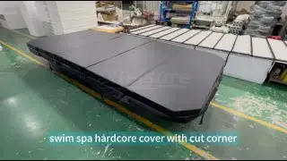 5160*2350mm，swim spa hardcore cover with cut corner, 4-panel construction, black, made-to-order