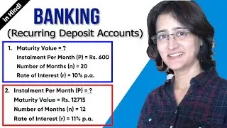 ICSE Class 10 Banking (Recurring Deposit Account), Part - 1, In Hindi
