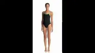 Dolfin All Poly Female Varsity Solid String Back One Piece Swimsuit | SwimOutlet.com