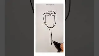 Cute Tulip Drawing #drawing #draw #drawingtutorial