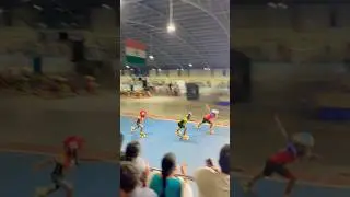Skating race in rink