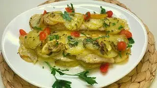 Филе трески на подушке из картофеля ПОЛЕЗНОЕ и ВКУСНОЕ блюдо, вкусное для всей семьи!