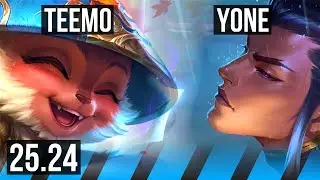 TEEMO vs YONE (MID) | Good KDA: 14/1/4 | EUW Master | 25.24